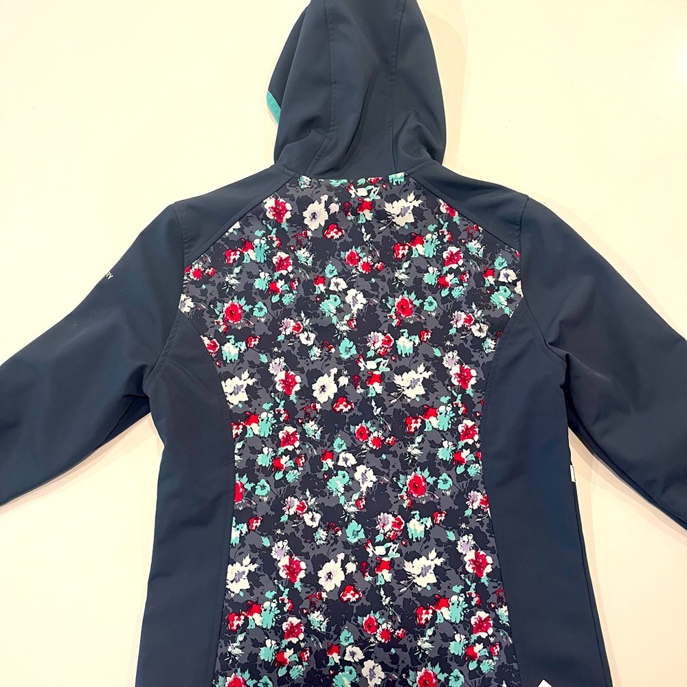 Grey floral raincoat jacket